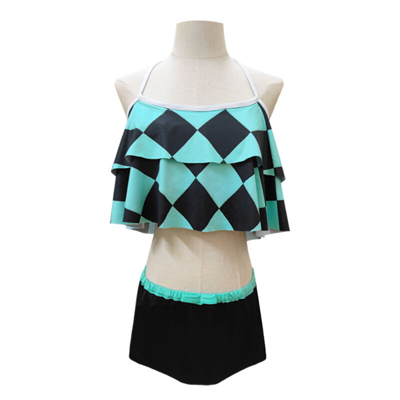 ชุดว่ายน้ําCosplay Demon Slayer สำหรับTanjiroและNezuko ออกแบบตามอนิเมะ