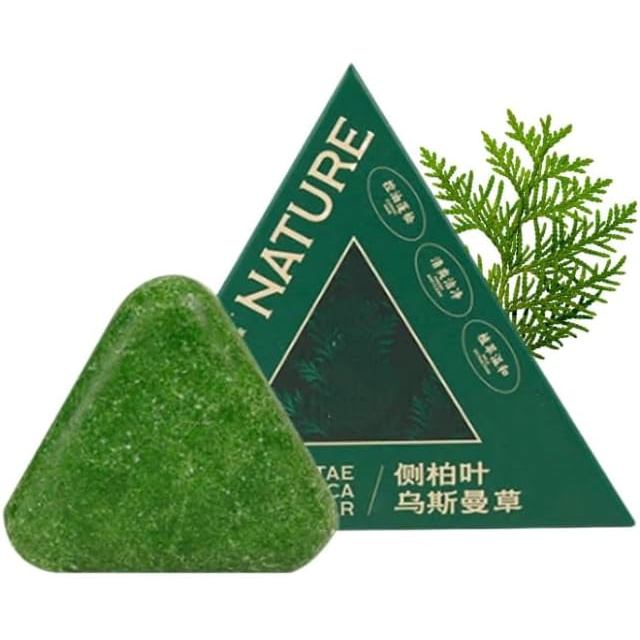 Shampoo Solido Triangolare Naturale, Shampoo Solido Naturale alle Foglie di Cipresso, Saponetta Tria