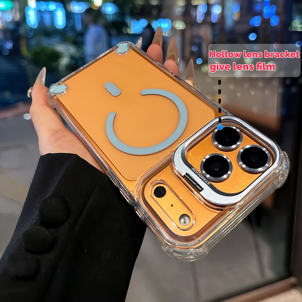 iPhone17 กรณีsilicone Clear Magnetic Case สําหรับ iPhone 17 Air 16 15 14 13 Pro max เลนส์โลหะวงเล็บกันกระแทก