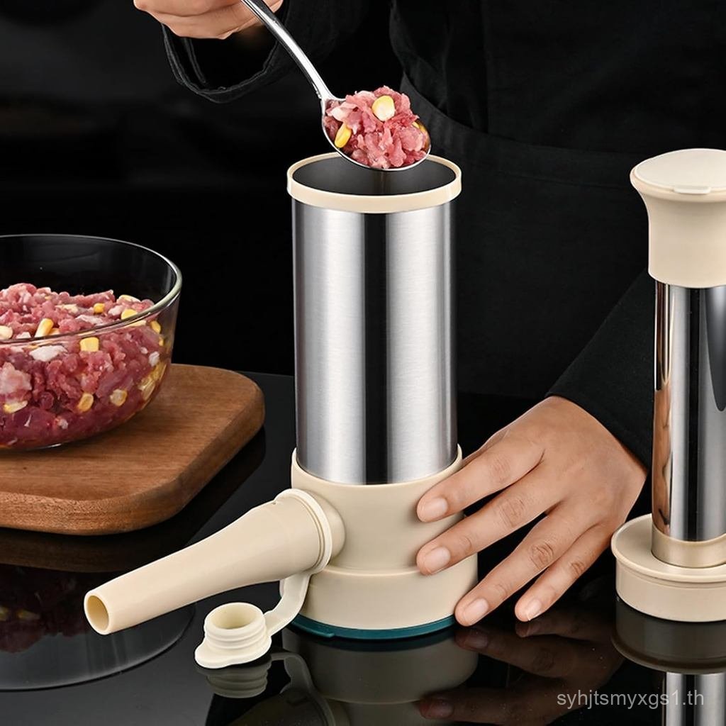 Sausage Stuffer with with 4 Stuffing Tubes and Meatball Tool Sausage Stuffer Stainless Steel Manual 