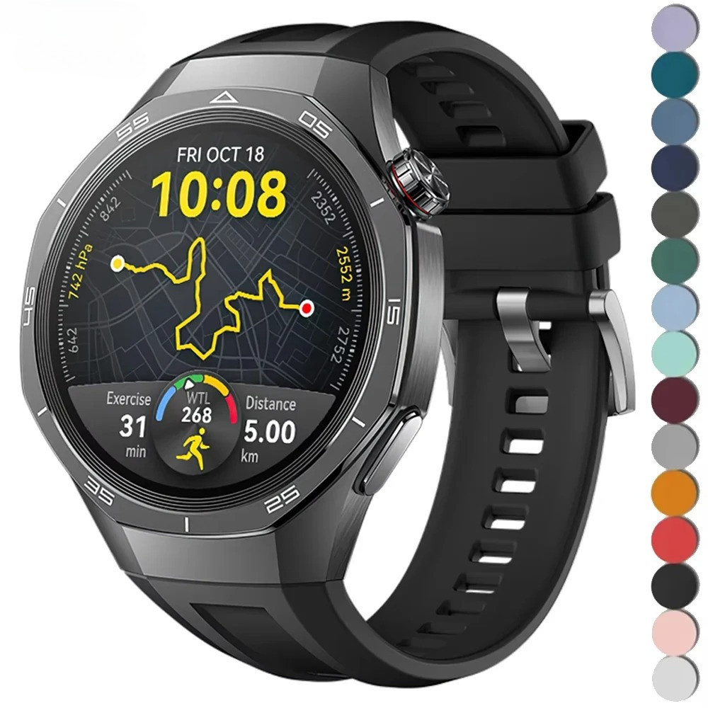22 มม.สายคล้องคอซิลิโคนสําหรับ Huawei Watch GT7 GT6 5 GT6 5Pro GT4 GT3 GT2 2E 46 มม.Soft Band