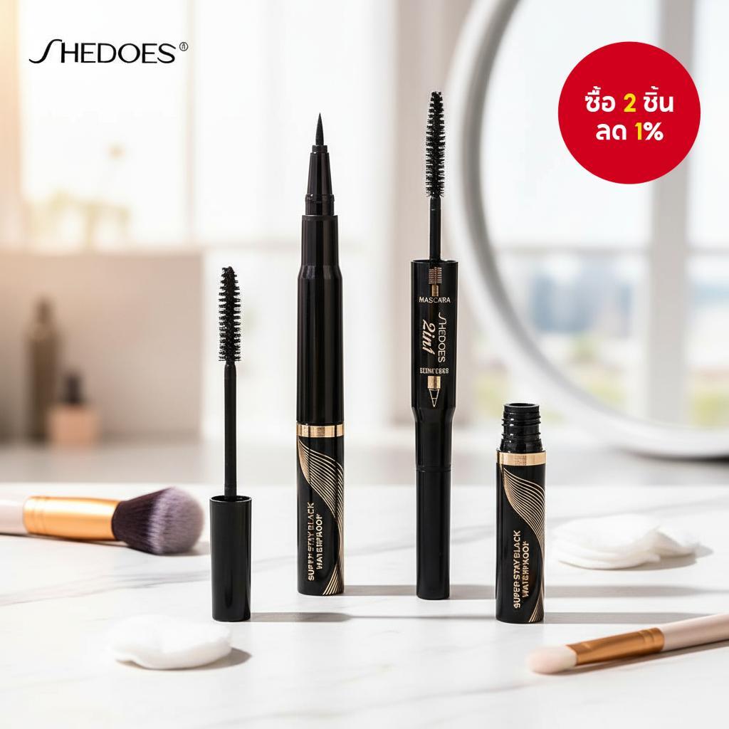 มาสคาร่ากันน้ํา SHEDOES - ต่อความยาว, งอนงาม & ไม่เลอะเปื้อน