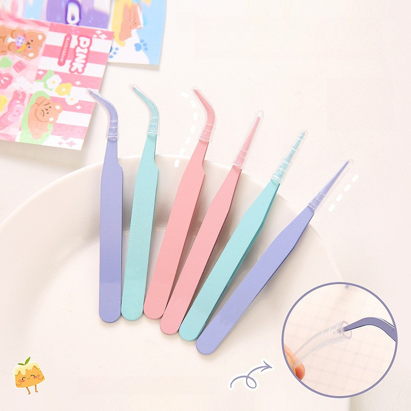 S42 แหนบ  อุปกรณ์ติดสติกเกอร์ 3 มิติ DIY  แหนบสแตนเลส ที่หนีบขนตาปลอม ขายส่ง