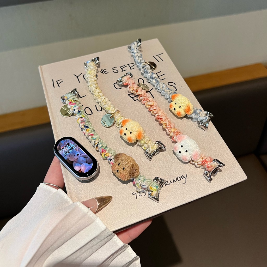 ลูกสุนัขการ์ตูนสําหรับ เสี่ยวหมี่ For Xiaomi Mi Band  10 / 9 / 8 สายนาฬิกาข้อมือ สายรัดข้อมือสําหรับ for Xiaomi Mi Band 8 9 10 สาย – โปรปัง