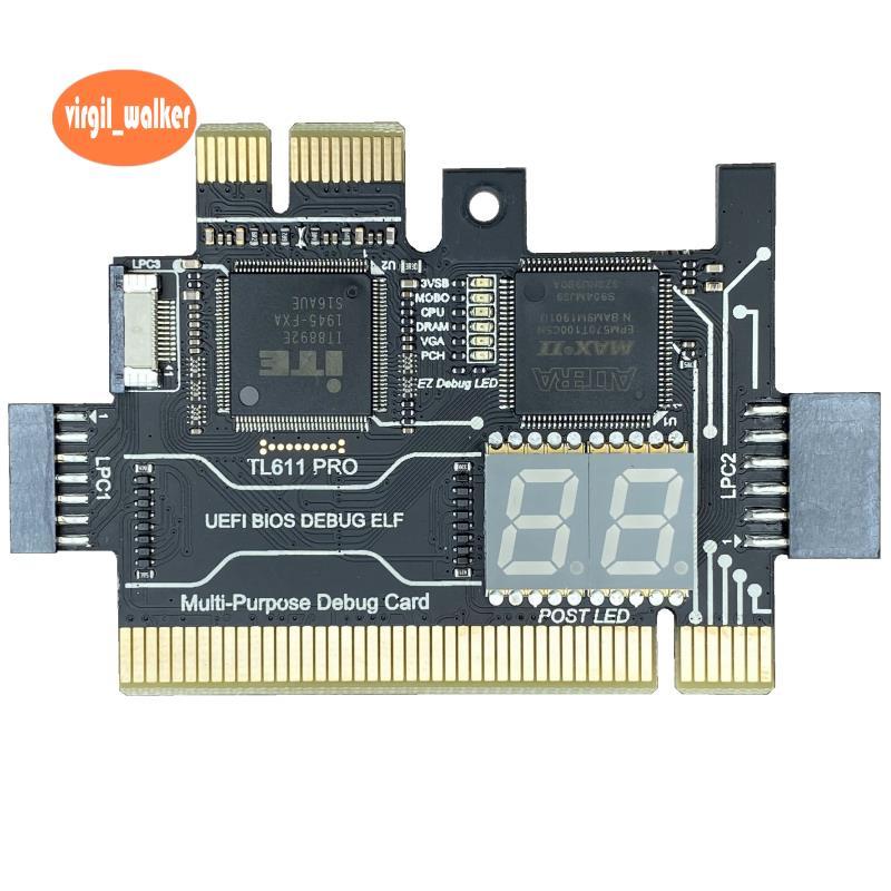 การ์ดวินิจฉัย TL611 PRO, การ์ดวินิจฉัย Pcie สําหรับเมนบอร์ด Pci ตั้งโต๊ะและแล็ปท็อป (สีดํา)