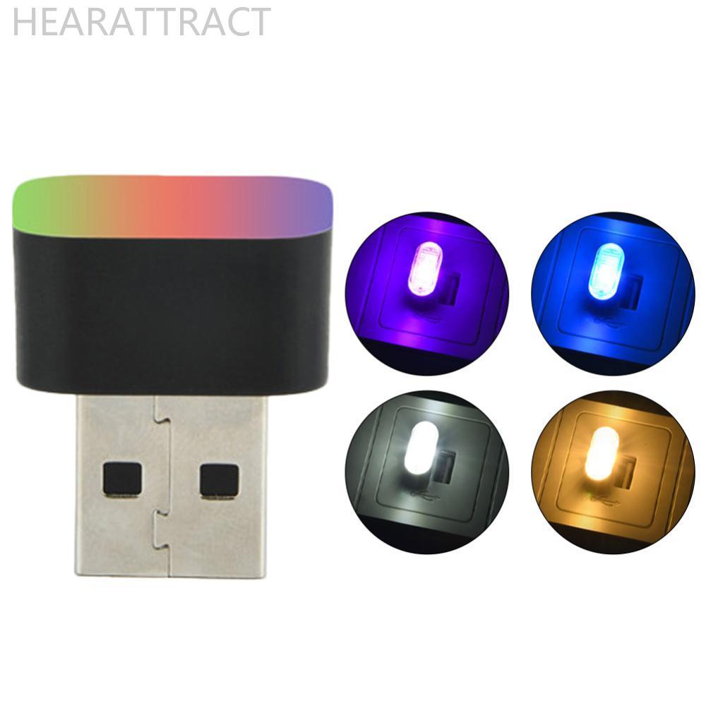 HEARATTRACT Mini Car USB บรรยากาศ LED USB Night Light การสร้างแบบจําลองรถ Ambient Light Neon ภายใน D