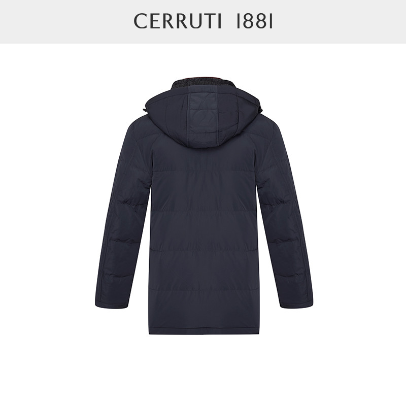 CERRUTI 1881 เสื้อกันหนาวผู้ชาย สไตล์ Colorblock แจ็คเก็ตฮู้ดดี้สีขาว รหัส C44J7EI041