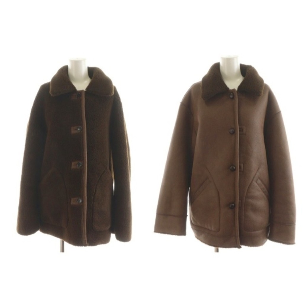 United Arrows Jacket fake Boa Mouton Rose brown Direct from Japan Secondhand