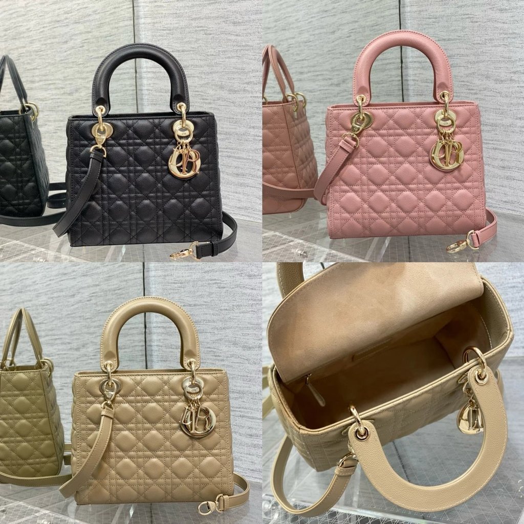 DIOR Dior Lady Dior Ball Grain Cowhide Dior Bag Five Grid Size: 24CM