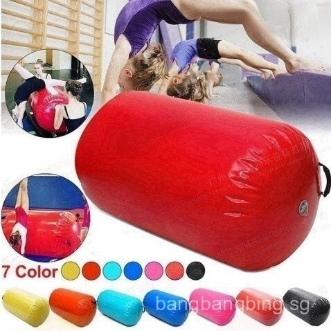 Inflatable Yoga Mat Backflip Taekwondo Gymnastics Mat Cylindrical Pvc Protection Mat For Adults/Chil
