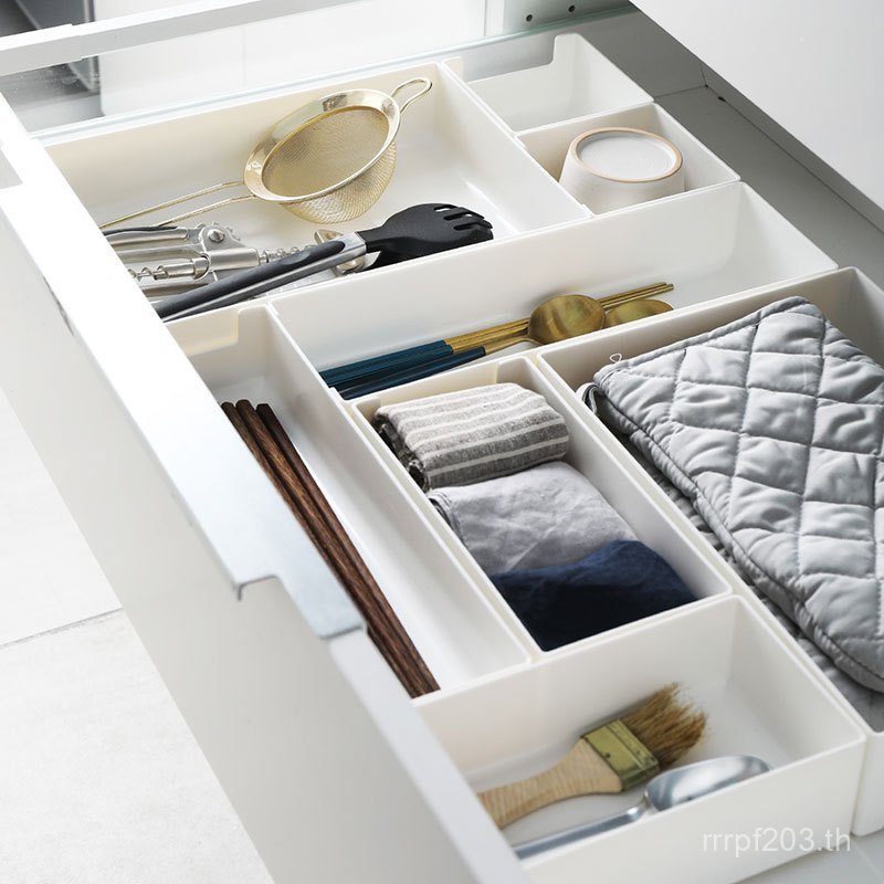 กล่องตะเกียบการจําแนกพลาสติกตู้เก็บช้อนส้อมพาร์ทิชันห้องครัวแยกช่องลิ้นชักด้านใน Vanesse LIFU