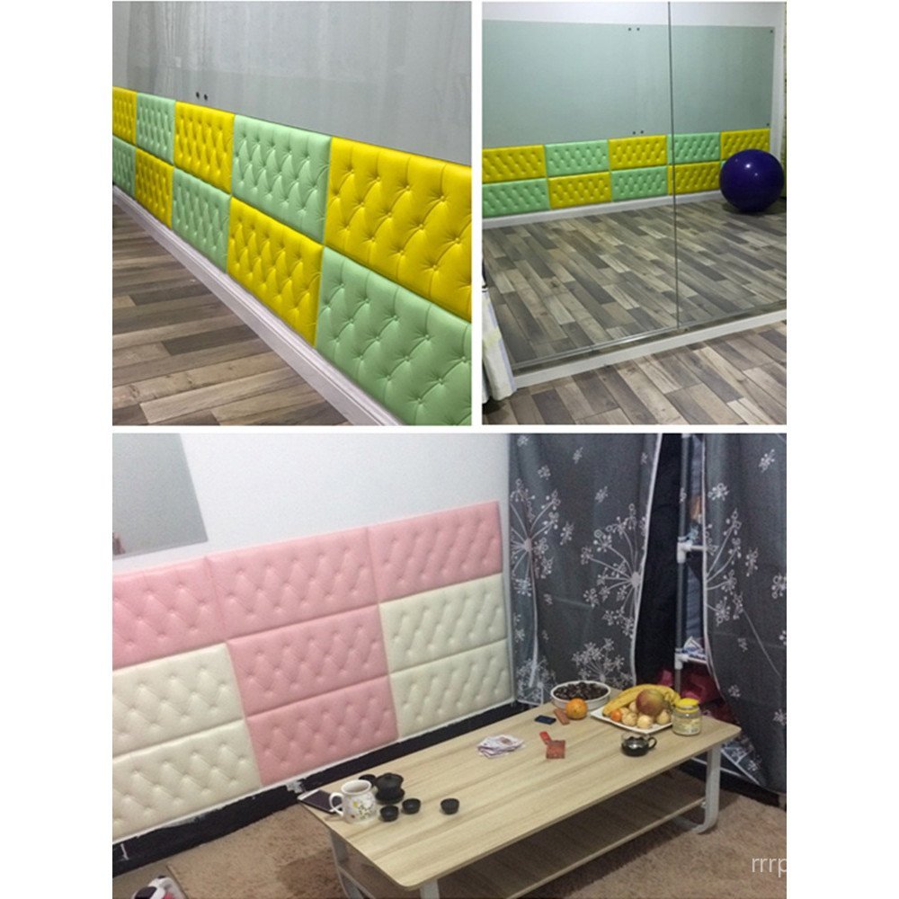 สติ๊กเกอร์ติดผนังกันน้ํา Wall Protection Board 3d รอบสามมิติกระเป๋านุ่ม Self-Adhesive ขายส่งโฟม K9HX