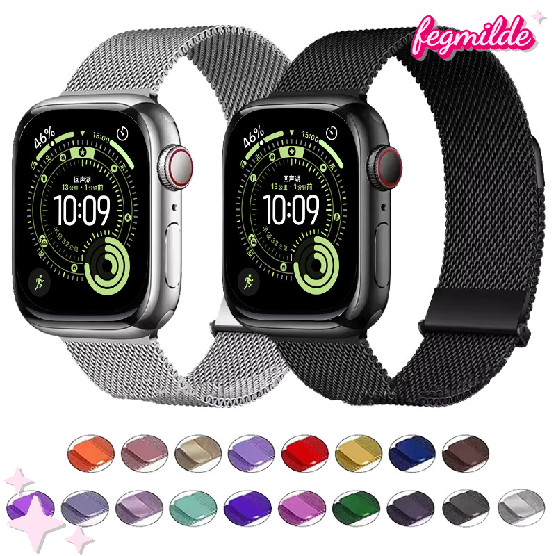 สายรัดโลหะสแตนเลส for Apple Watch IWatch Ultra 3 2/SE 3 2 Series 11 10 9 8 7 6 38มม 40มม 41มม 42มม 44มม 45มม 49มม 46มม