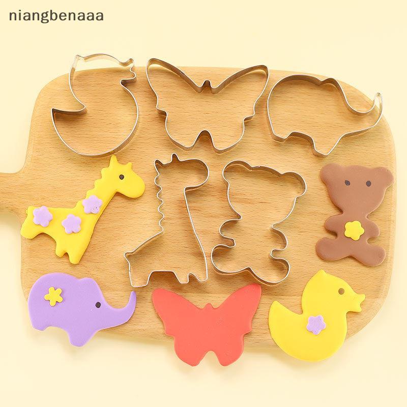 (niangbenaaa) 5/10 ชิ้นเครื่องตัดคุกกี้สแตนเลส DIY เค้กบิสกิตเบเกอรี่แม่พิมพ์ Creative Kitchen Bakeware คุกกี้เครื่องมือเค้กตกแต่ง Moulds ใหม่