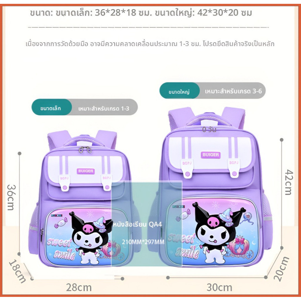 กระเป๋าเป้นักเรียนลายการ์ตูน กระเป๋าเป้นักเรียนกันน้ำ กระเป๋าเป้ลายน่ารัก - รูปที่ 5