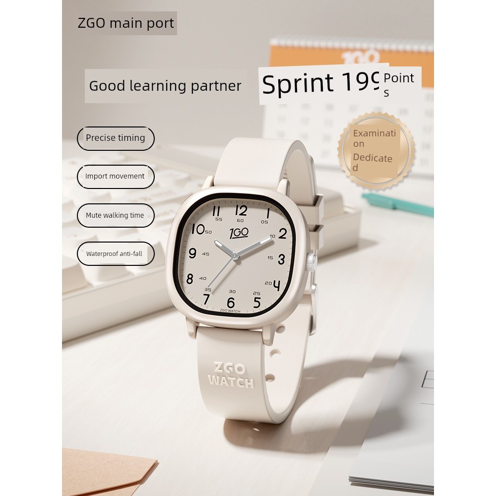 Zhenggang ZGO นาฬิกาพิเศษสําหรับการสอบนักเรียนมัธยมต้นของผู้หญิงโรงเรียนมัธยมอาวุโสเรียบง่ายน้ําหนัก