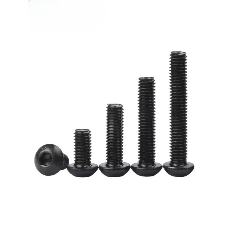 น็อต สกรู หัวจมกลม สีดำ เกรด 10.9 เกลียวมิล หยาบ M1.6-M5 / Button Head Hexagon Socket Machine Screw 1/4, 1/8, 3/16, 3/8, 5/16, 5/32 HN-MB-1 - รูปที่ 6