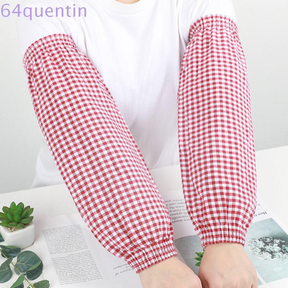 QHENTIN Lattice Arm Sleeves, Cotton Antipaste Cooling Sleeves, Elastic Hand Covers Finger Sleeves Lo