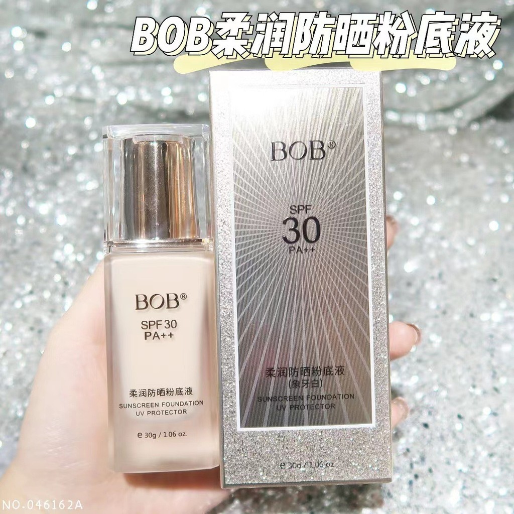 BOB Softening Sunscreen Liquid Foundation SPF30 คอนซีลเลอร์ BB ครีม Moisturizing Isolation No Sticki