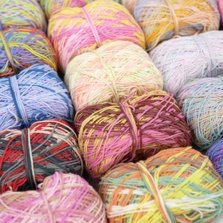 ไหมคอตตอนซัมเมอร์ เบอร์20 สีเหลือบ ชุดรวมสี 200 กรัม ไหมฝ้ายสำหรับงานถัก และงานปัก