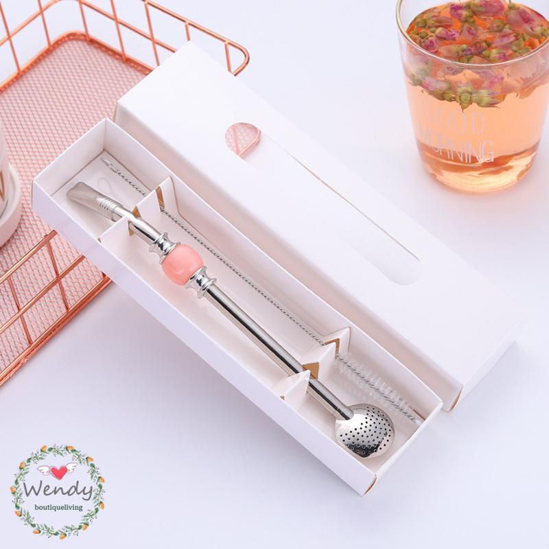 Yerba Mate Tea Bombilla Straws ทําความสะอาดง่ายและสะดวกในการใช้งานสําหรับครอบครัวเพื่อนของขวัญ