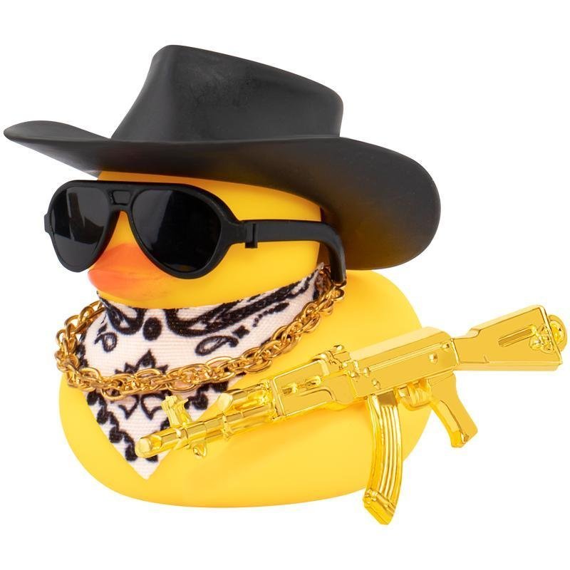 Patito Vaquero(need to assemble)-cowboy rubber duck: cool cartoon car Duck Decoration ,jeep ducking,