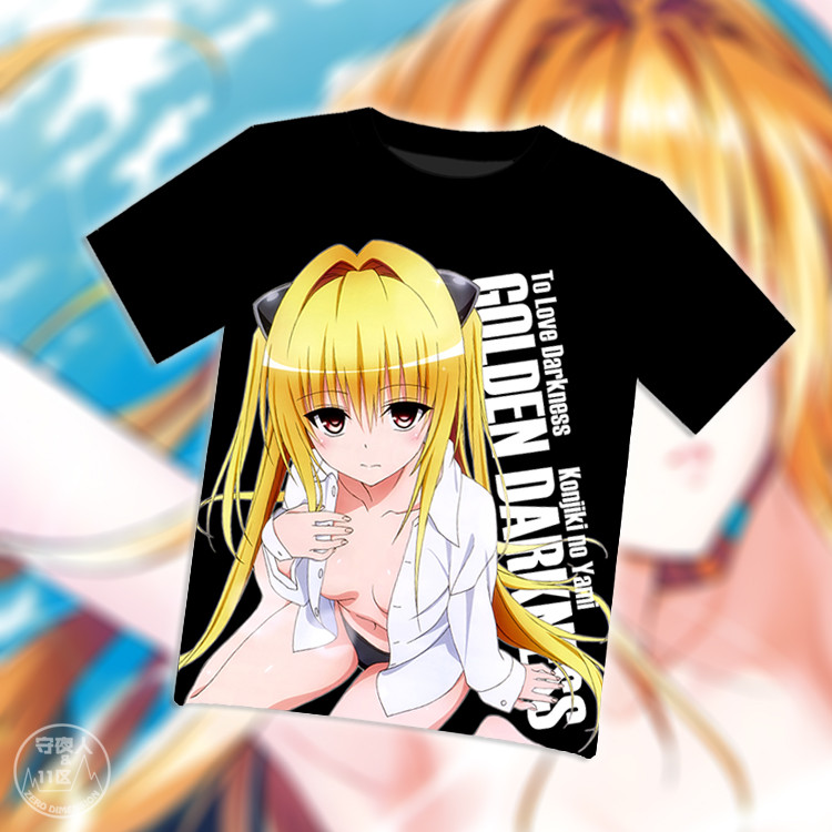 Otaku Section 11 to love Outing Bag Princess Golden Shadow Anime Full-Frame เสื้อยืดแขนสั้นกีฬาอุปกร