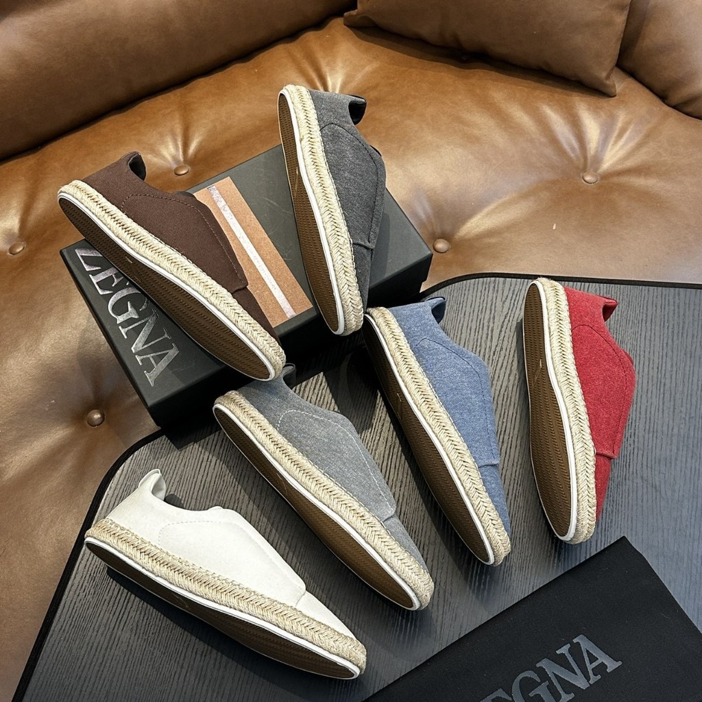 ZEGNA รองเท้าผ้าใบผู้ชายส้นแบน
