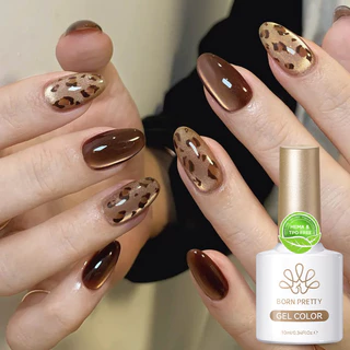 【Local】BORN PRETTY Maillard สีน้ําตาลน้ํา LIght แมวตาแม่เหล็กเล็บเจล Glitter Effect สะท้อนแสง UV เจลเล็บเคลือบเงา Salon Home DIY 10ml