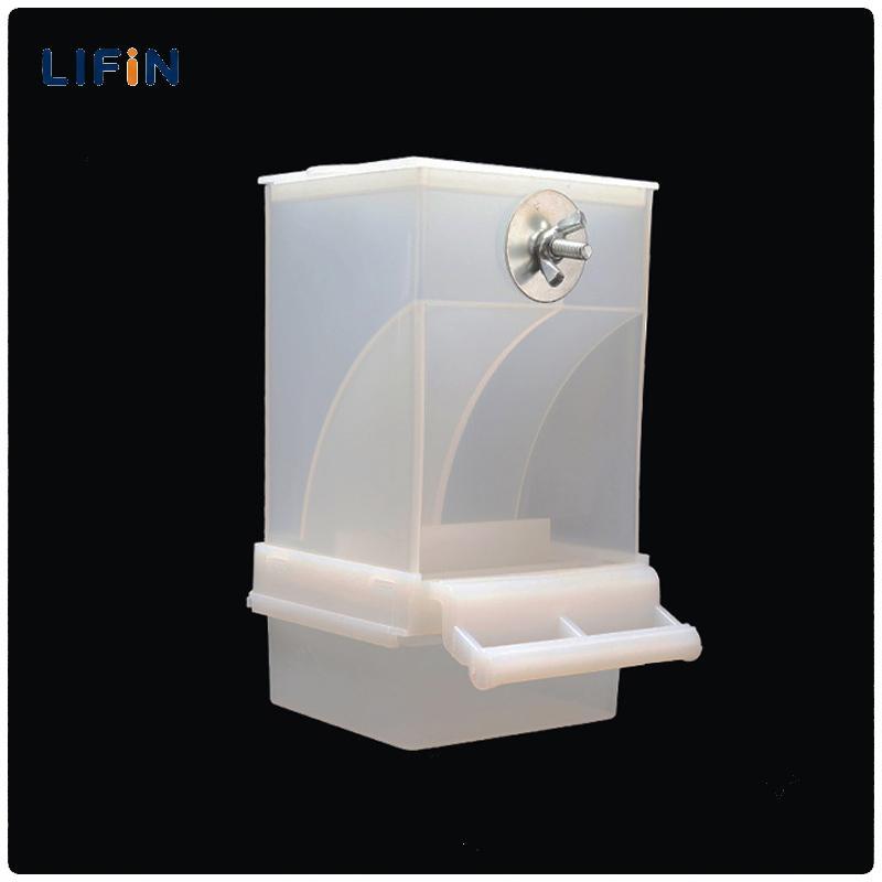 Lifin Mart เครื่องป้อนนกอัตโนมัติอัตโนมัติ, กล่องใส่อาหารแบบแขวนและร่องให้อาหารนกแก้วอุปกรณ์สำหรับกรงนก