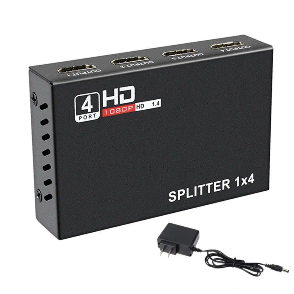 ตัวแยกสัญญาณที่รองรับ HDMI 1080P HDCP 1 ใน 4 อิน เครื่องขยายสัญญาณ HDMI อะแดปเตอร์แปลงตัวแยกวิดีโอ HDMI 1x4