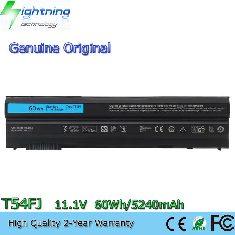 ใหม่ T54FJ 11.1V 60Wh แบตเตอรี่แล็ปท็อปสําหรับ Dell Latitude E6420 E6430 E6440 E6540 E5420 E5430