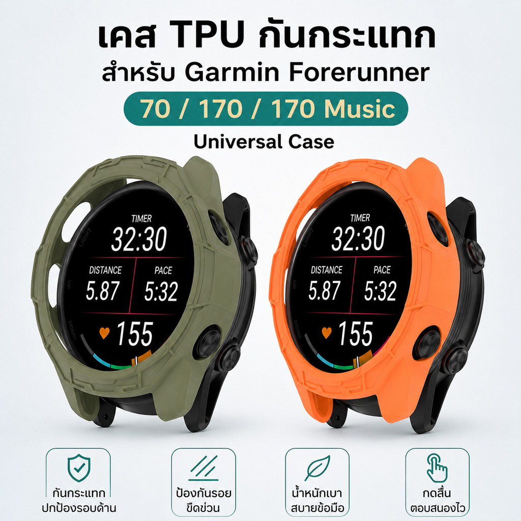เคส Garmin Forerunner 70 170 170 Music แบบ TPU นิ่ม กันกระแทก ป้องกันรอย Full Cover น้ำหนักเบา ใส่สบาย