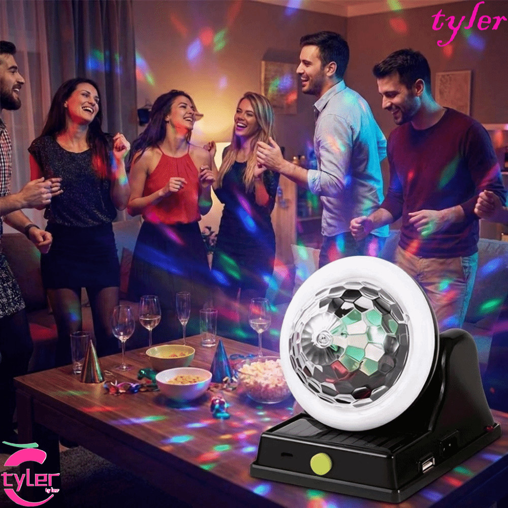 TYLER Magic Ball Light,กันน้ําหมุนดิสโก้บอล,RGB พลังงานแสงอาทิตย์ที่มีสีสัน Creative DJ Dance Stage 