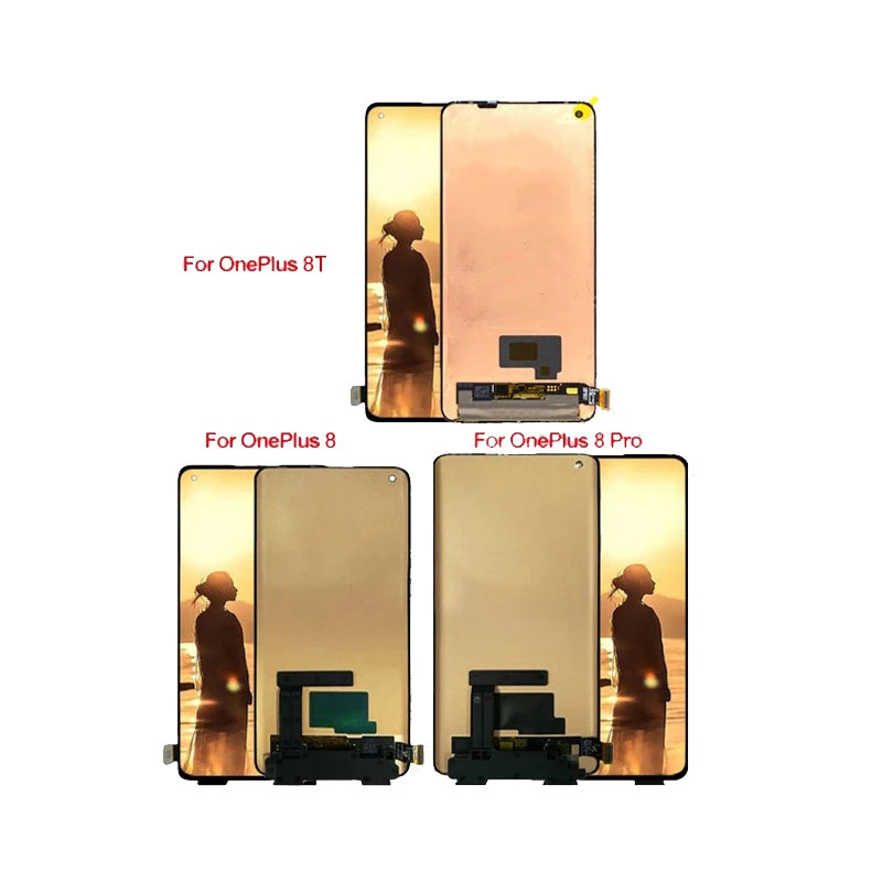 จอแสดงผล AMOLED สําหรับ OnePlus 8 8T 8Pro LCD Touch Screen Digitizer Assembly เปลี่ยนหน้าจอสําหรับ O
