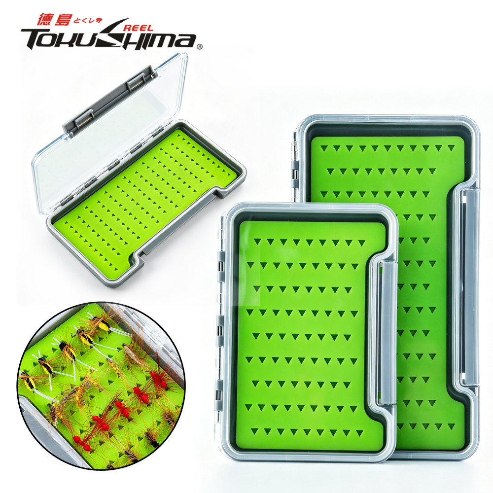กันน้ํา Fly กล่องตกปลา EVA โฟมใส่ Micro Lure Storage Case Clear View Lid