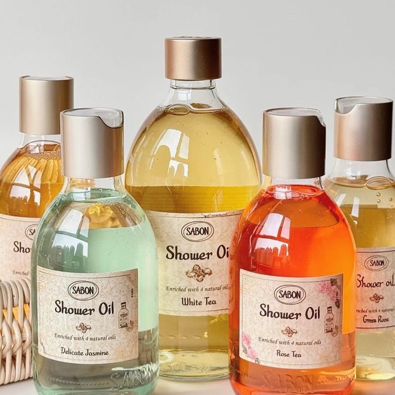Sabn Body Shower Oil สีเขียว Rose White Tea Rose Tea เจลอาบน้ําทําความสะอาด Moisturizing ผู้ชายผู้หญ