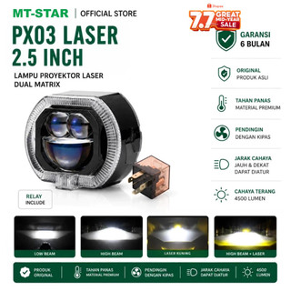 MT STAR PX03 laser projie biled matrix laser 2.5inch blue lens body black cooling turbo fan