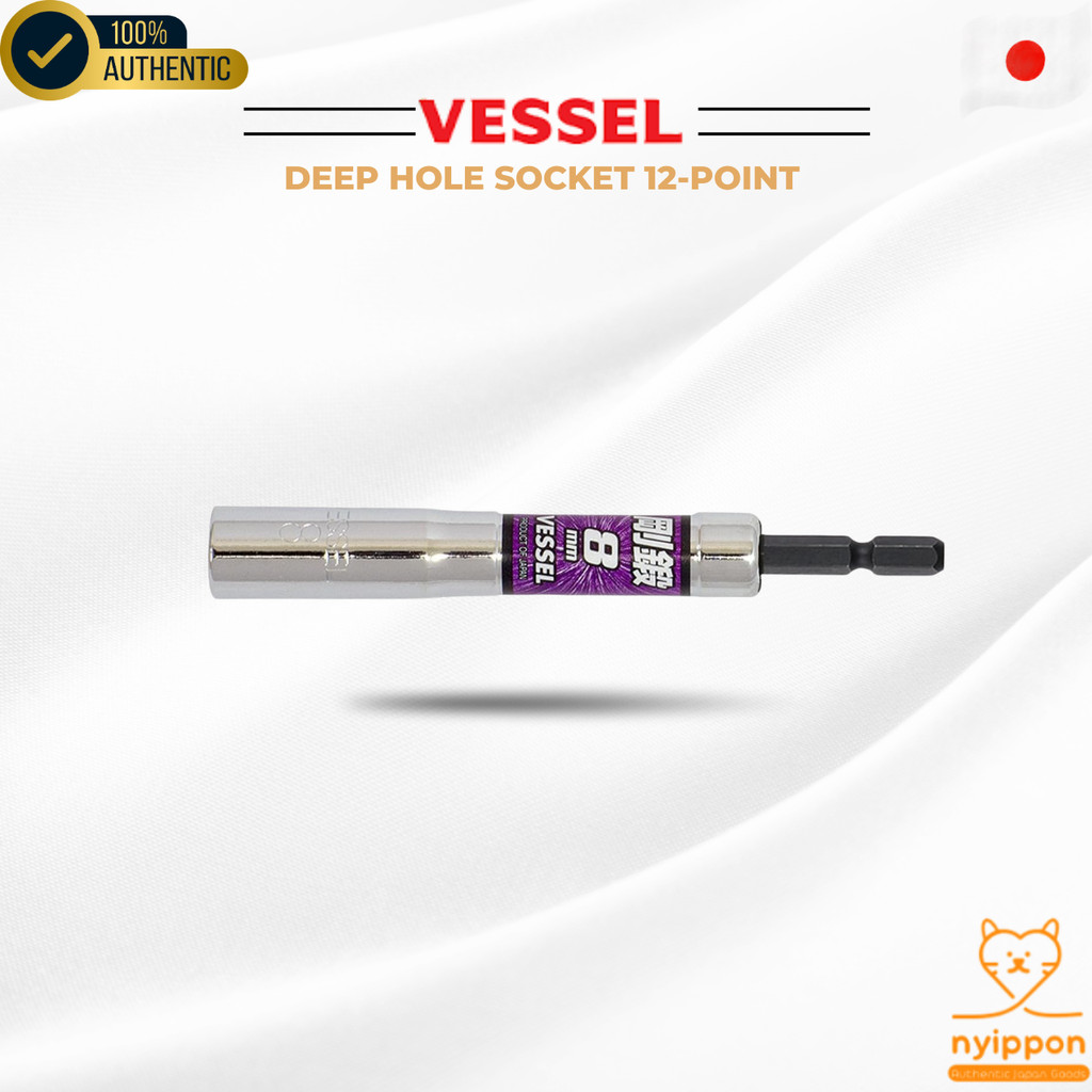 VESSEL Deep Hole Socket 12-Point for Bolts and Nuts, Size [Size]