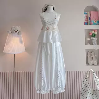 Ruda polkadot look สายเดี่ยว กางเกง ขายาวจินนี่ m10