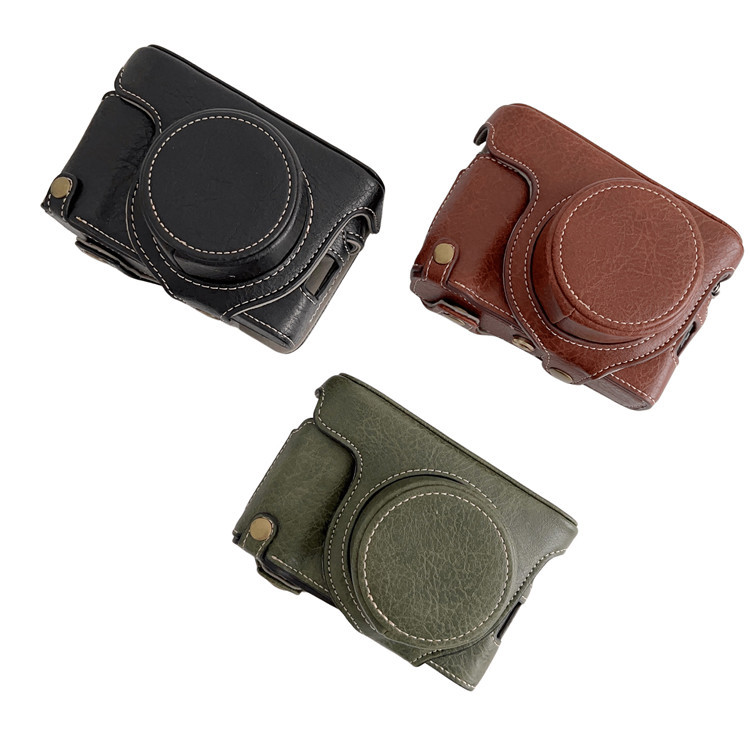 เหมาะสําหรับ Fuji X100V X100F ลายลิ้นจี่รวมทุกอย่างซองหนังกล้อง Fuji X100V 100F เคสป้องกัน