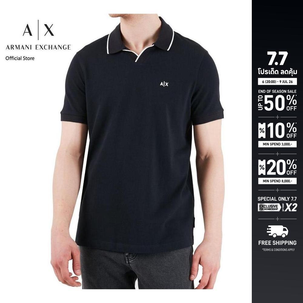 Armani Exchange เสื้อโปโลผู้ชาย รุ่น XM002401-AF10366-UB101 สีดำ