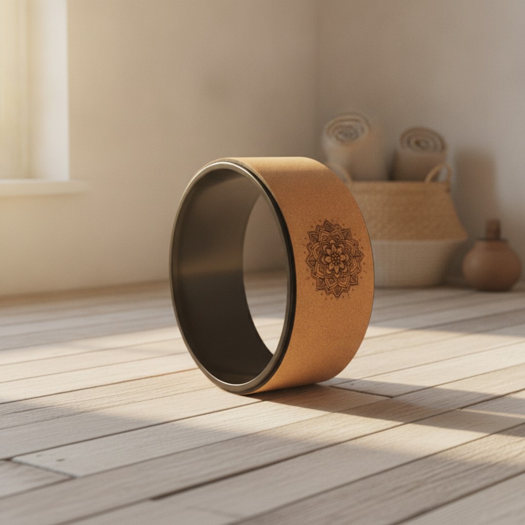 Cork Fitness Wheel Supportive Fitness Wheel อุปกรณ์ออกกําลังกายพร้อมรูปทรงโค้งมนบรรเทาอาการปวดที่ทนท