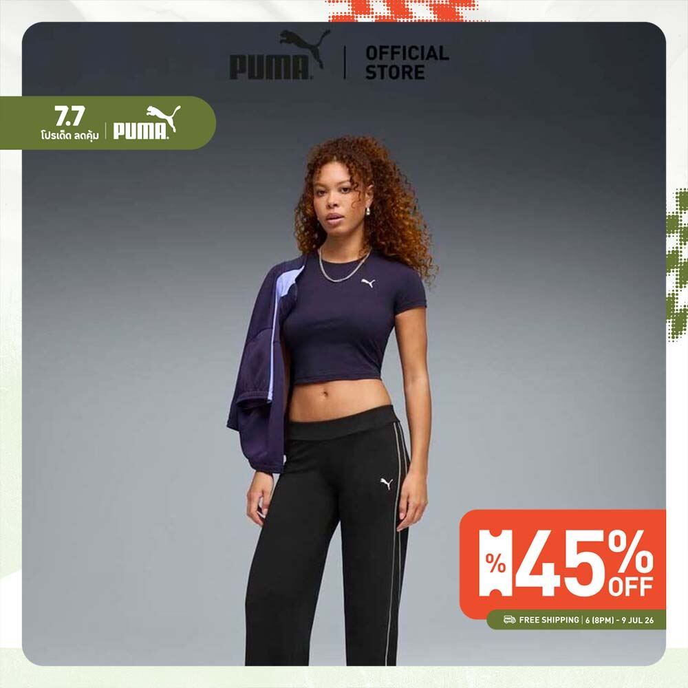 PUMA Prime/Select เสื้อยืด WARDROBE ESS สำหรับเด็กผู้หญิง สีม่วง - 62974564