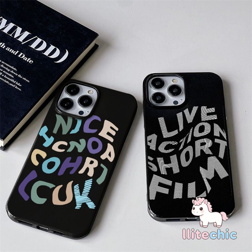 เคสไอโฟน11 แฟชั่นตัวอักษร ที่มีสีสันพื้นผิวมันวาว สำหรับ IPhone 17 11 14 15 13 16 12 Pro Max X 6 6s 7 8 16 Plus XR XS