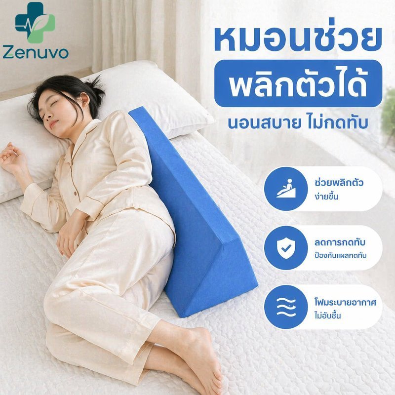ทางการแพทย์ลิ่มหมอนสามเหลี่ยมกลับสนับสนุนเบาะป้องกันความดันบรรเทาสีฟ้าสบาย