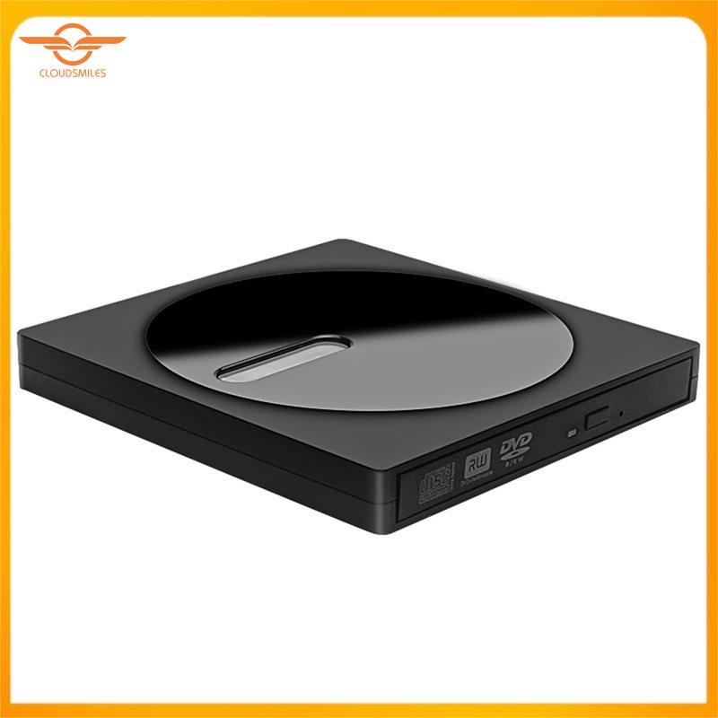 [CloudsMiles] 1 ชิ้น USB 3.0 ประเภท C ซีดีภายนอก DVD RW Optical Drive พลาสติกสีดํา DVD Burner Drive 