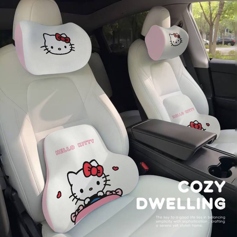 Car Neck Pillow Automotive Waist Cushion Automotive Headrest Female Car Vehicle Supplies C1wN