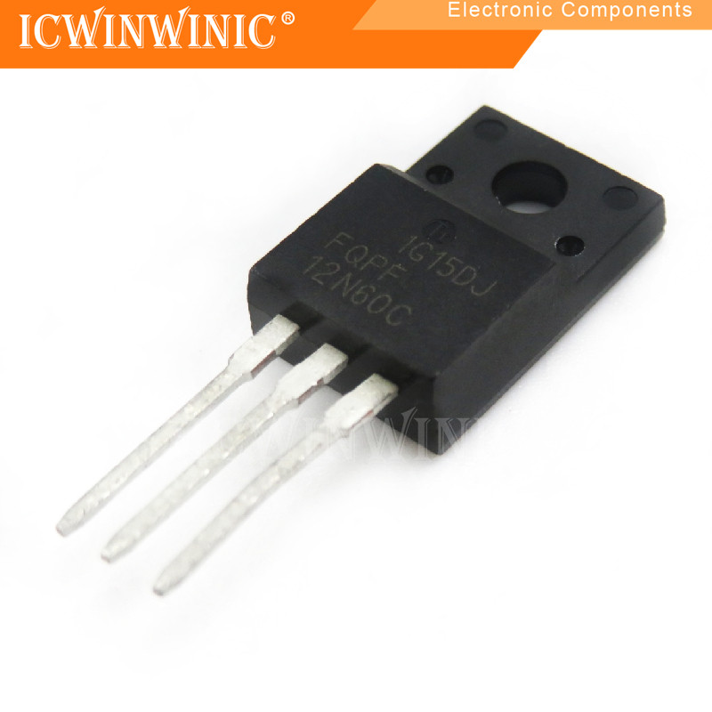5 ชิ้น FQPF12N60C FQPF12N60 TO-220F ส่วนประกอบอิเล็กทรอนิกส์