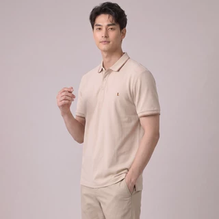 LTD เสื้อโปโลแขนสั้น ผู้ชาย สีเบจ | Pique polo | 03635